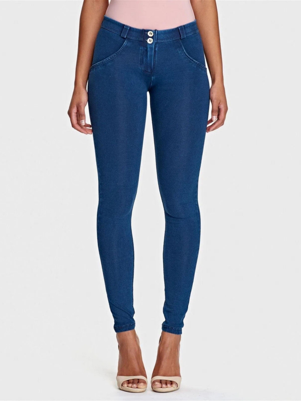 Women's Denim Mid Rise Skinny Jeans - Blue
