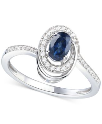 Emerald (3/8 ct. t.w.) & Diamond (1/6 ct. t.w.) Oval Swirl Ring in 14k Gold (Also in Ruby & Sapphire)