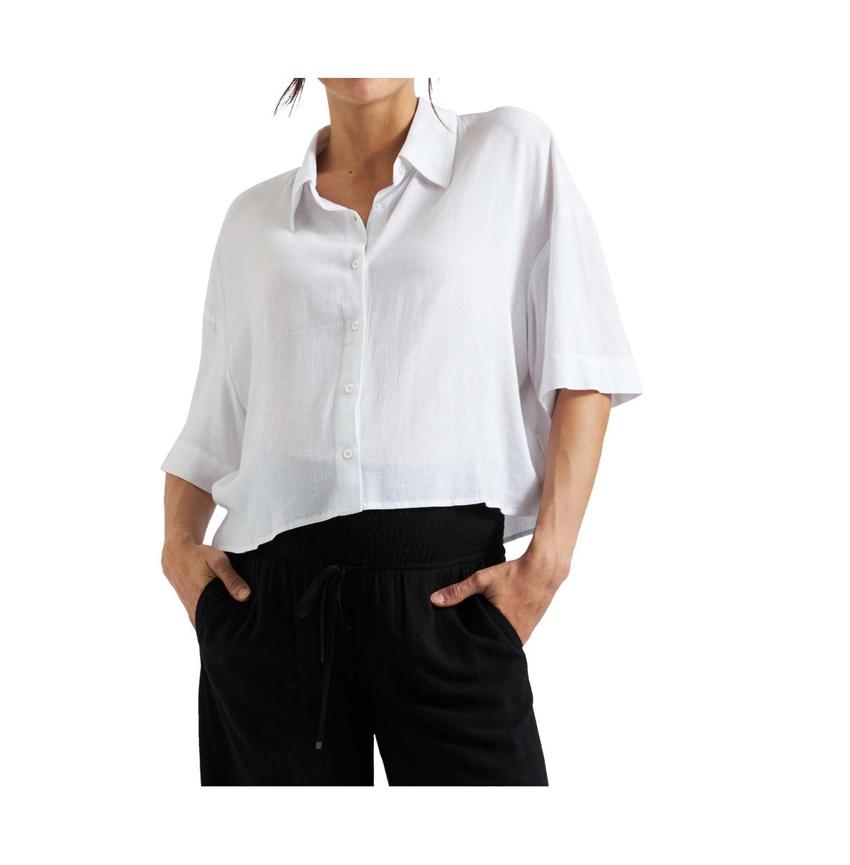 Maternity Ripe Farrah Crop Shirt - White