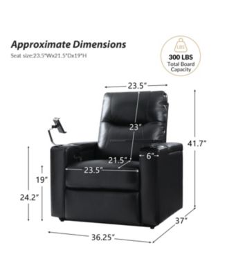 Modern Lothaire Genuine Leather Power Recliner with Adjustable Power Headrest