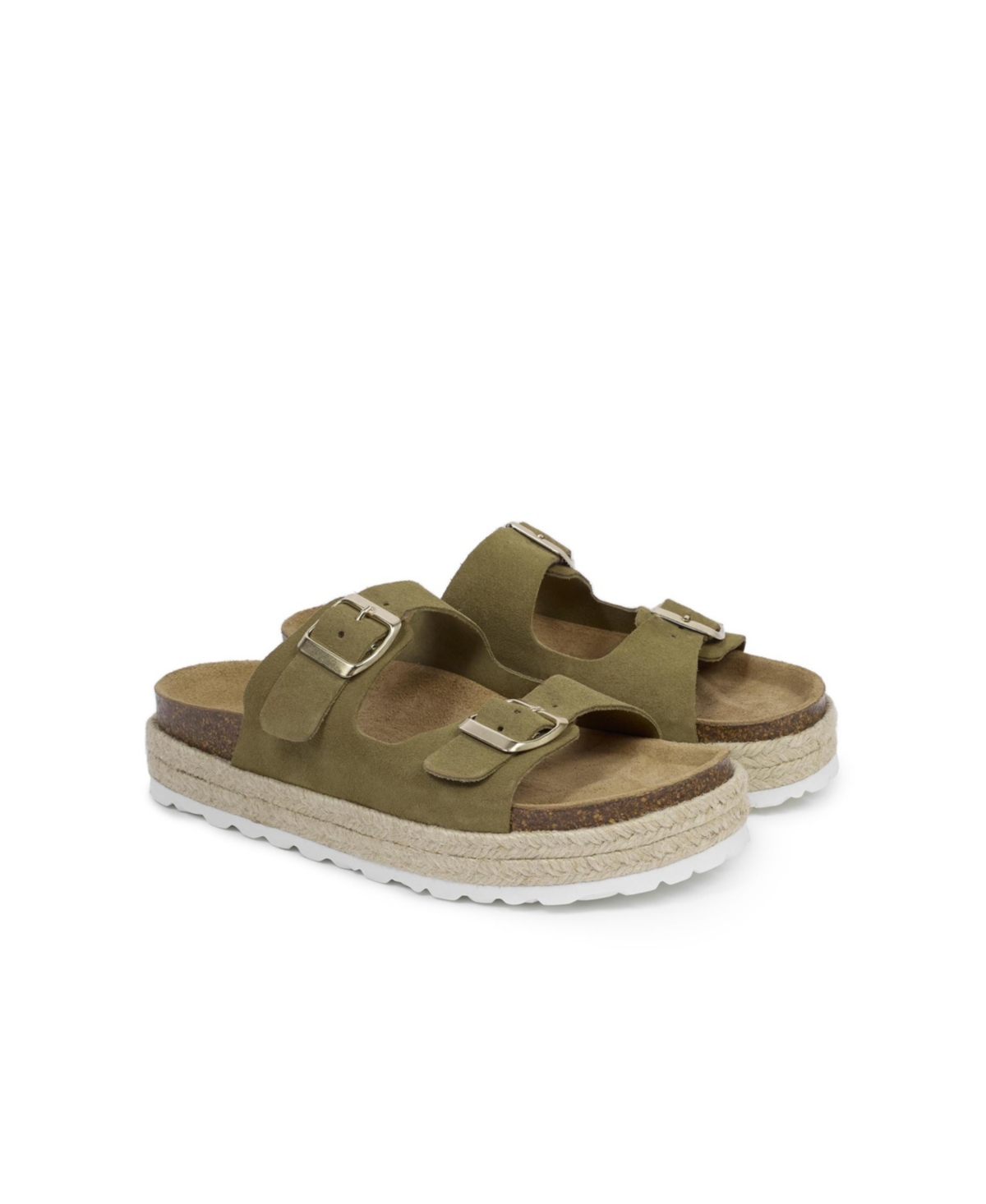 Double Buckle Sandal - Khaki