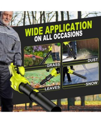 Leaf Blower Cordless, 750CFM/250MPH, 2 x 24V 6.0Ah Battery Powered Brushless Leaf Blower, Variable Speed Snow Blower for Lawn, Yard, Garage