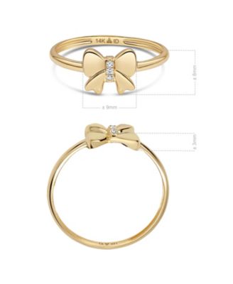 Bow Ring in 14K Gold, Size 8, approx. 1.7 grams.