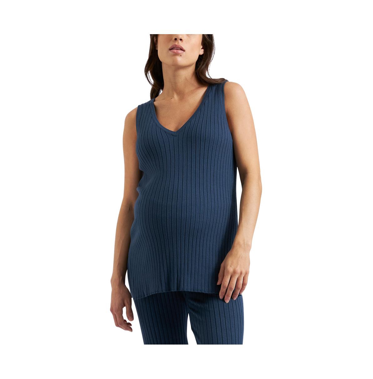 Maternity Ripe Sophie Rib Knit Nursing Top - French navy