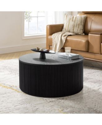 35.4" Wooden Lance Round Coffee Table