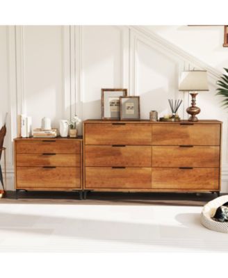 3-Drawer Dresser with Interlock System – Modern Storage for Bedroom or Living Room Organization