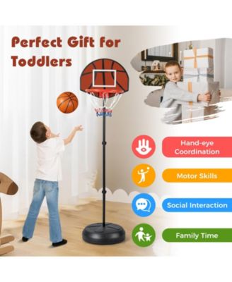 2-in-1 Height Adjustable Kids Basketball Hoop with Dart Board