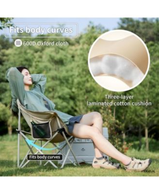 Foldable Camping Chair Can bear 110 kg Fishing Chair Portable folding chair With armrest and two pockets