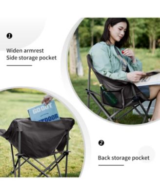 Foldable Camping Chair Can bear 110 kg Fishing Chair Portable folding chair With armrest and two pockets