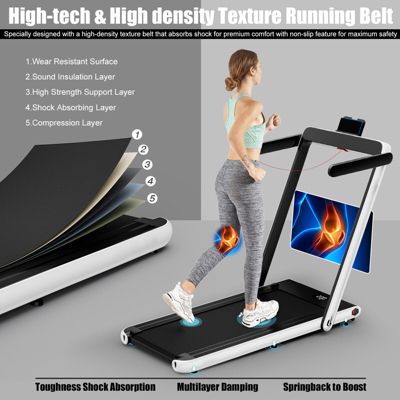 2.25HP 2 in 1 Folding Treadmill with APP Speaker Remote Control