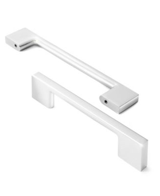 5 Pack Solid Kitchen Cabinet Pulls Handles (3-5/8" Hole Centers) - Modern Thin Profile Drawer/Door Hardware - Style M255 - Polished Chrome