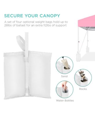 10x10ft Easy Setup Pop Up Canopy w/ 1-Button Setup, Wheeled Case, 4 Weight Bags