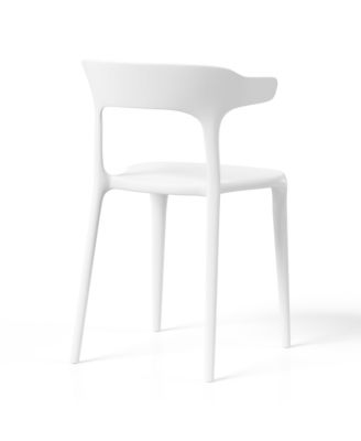 7-Piece Outdoor Metal Rectangle Patio Dining Table Set With Stackable Plastic Dining Chairs For 6