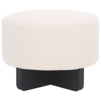 Riah Boucle Round Ottoman