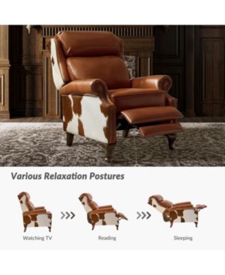 Terecita Traditional Richard Cowhide Genuine Leather Manual Recline