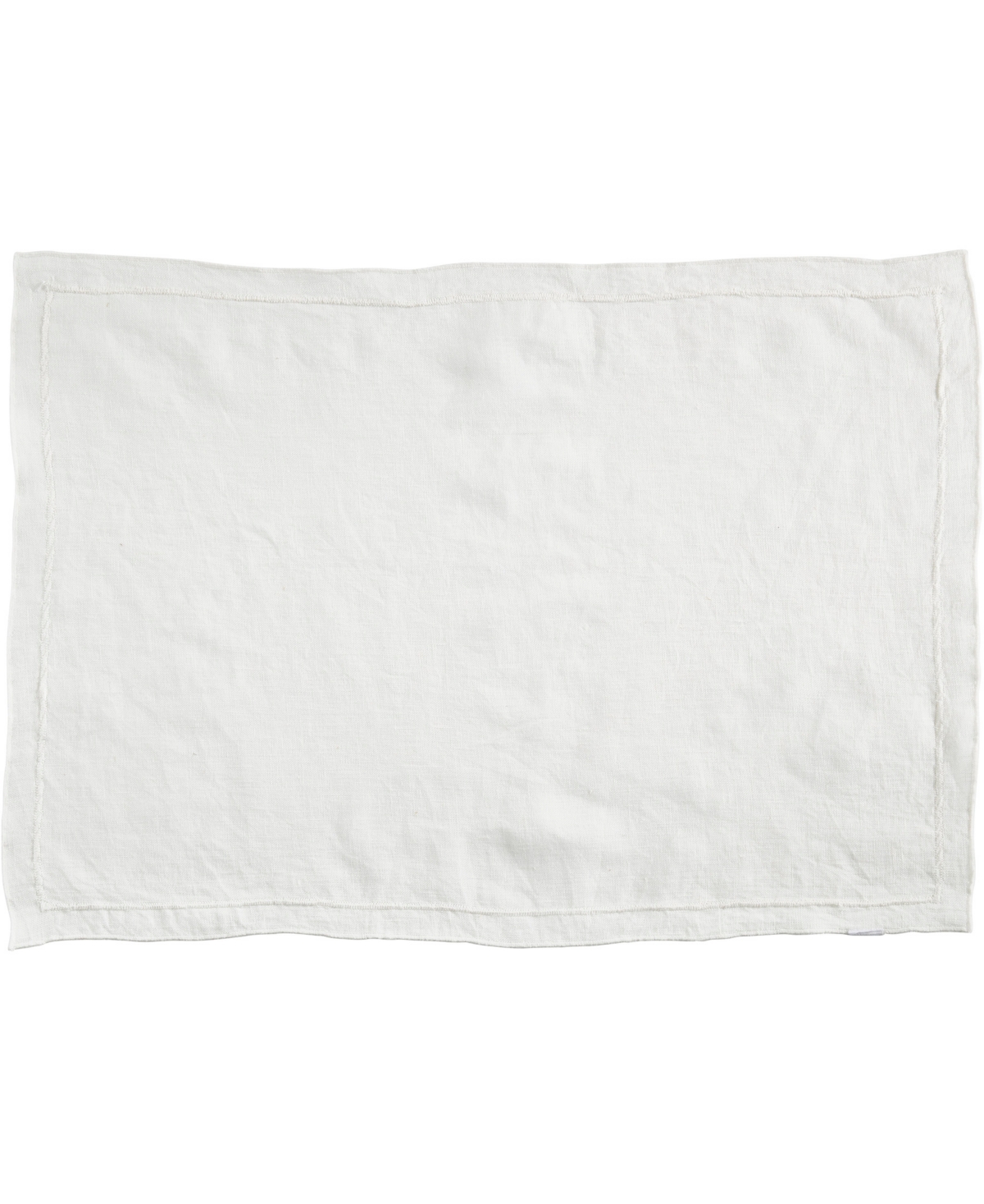 Saro Lifestyle Stonewashed Overlock Linen Edge Placemats, 14" X 20" In Ivory