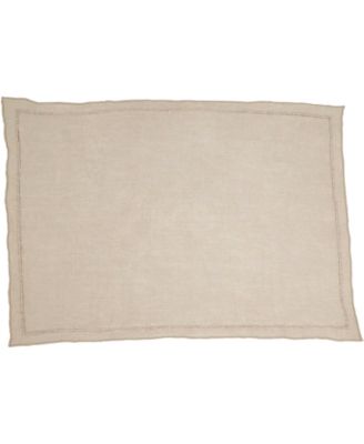 Stonewashed Overlock Linen Edge Placemats, 14" x 20"