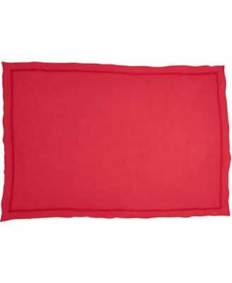 Stonewashed Overlock Linen Edge Placemats, 14" x 20"