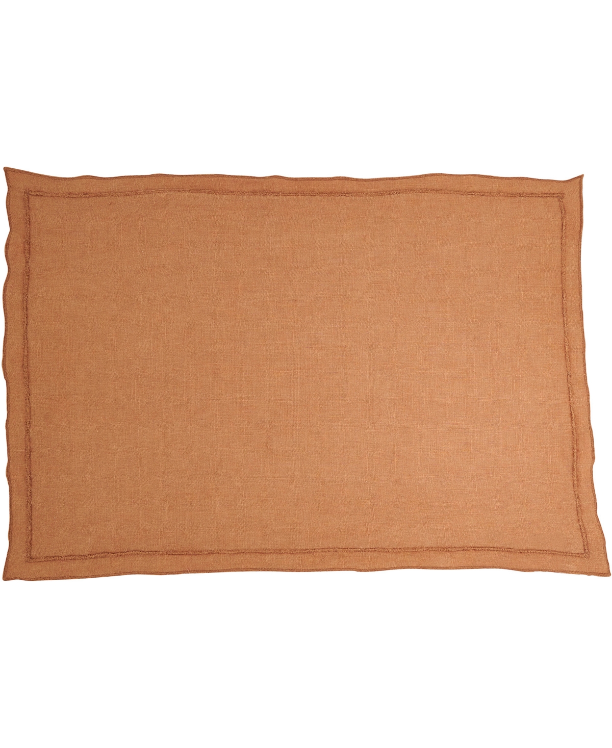 Saro Lifestyle Stonewashed Overlock Linen Edge Placemats, 14" X 20" In Terracotta