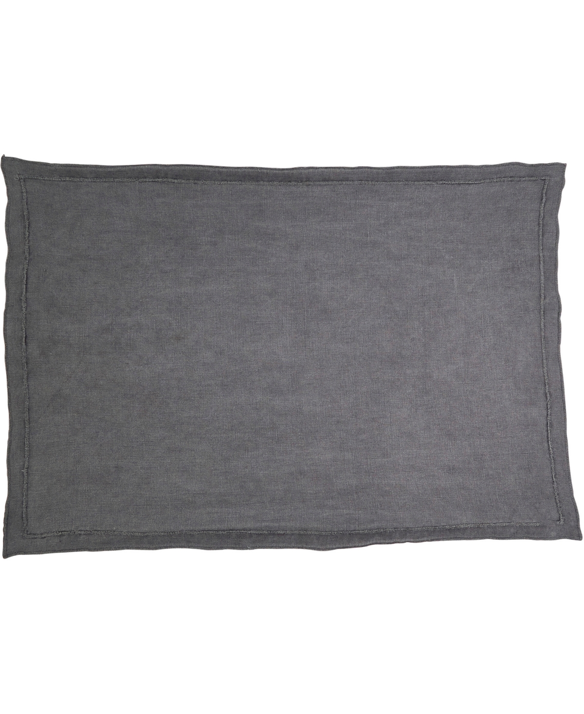 Saro Lifestyle Stonewashed Overlock Linen Edge Placemats, 14" X 20" In Slate