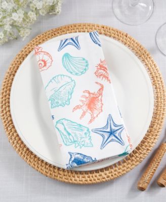 Ocean Breeze Sea Shells Cotton Napkins, 20" x 20"