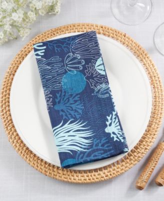 Ocean Depths Cotton Coral Napkins, 20" x 20"