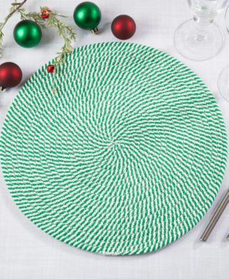 Stripe of Mint Placemats, 15" Round
