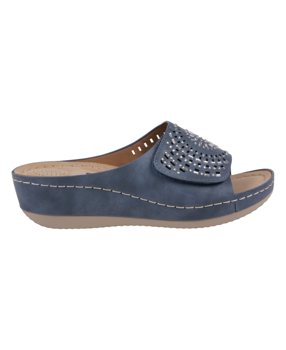 Gc Shoes Women's Adrina Embellished Wedge Sandals In Navy