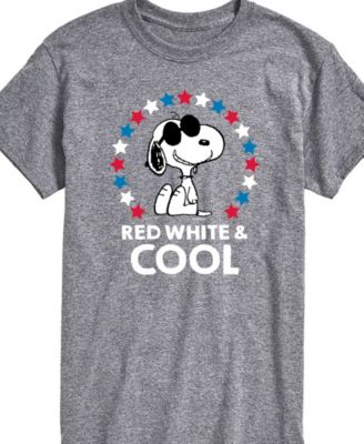 Men's Peanuts Snoopy Flag Fireworks Short Sleeve T-Shirt