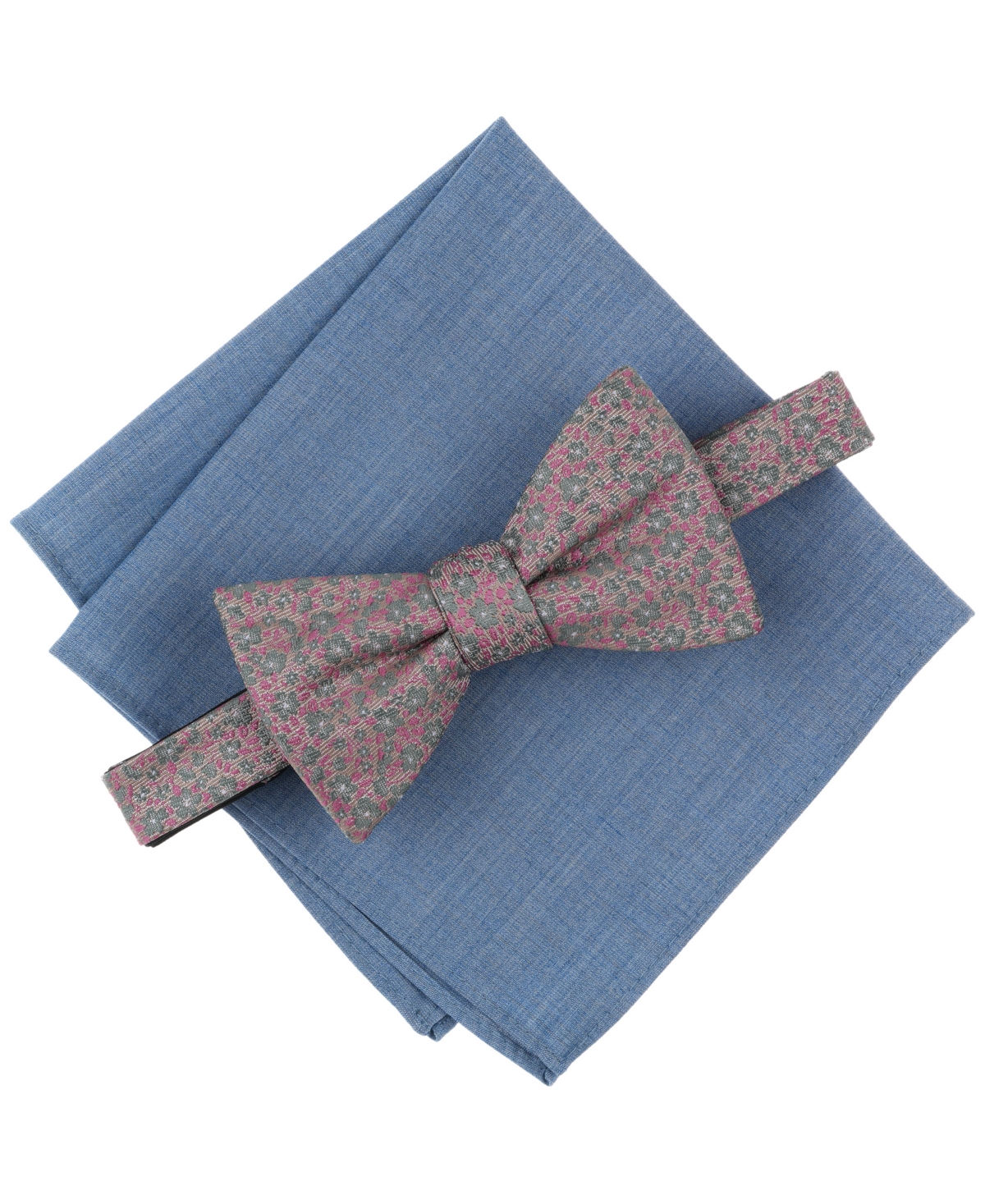 Men's Livonia Floral Bow Tie & Solid Pocket Square Set, Exclusively at Macy's - Tan