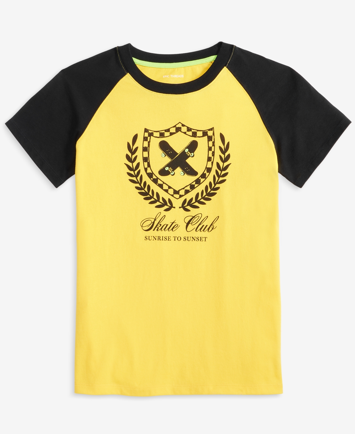 Epic Threads Little & Big Boys Colorblocked Raglan-Sleeve Skate Club T-Shirt, Exclusively at Macy's