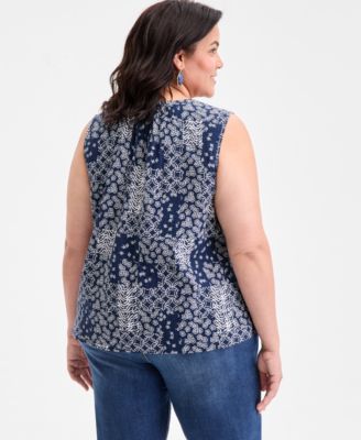 Plus Size Printed Tank Top, Exclusively at Macy's 