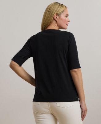 Plus Size Cotton-Blend Boatneck Top