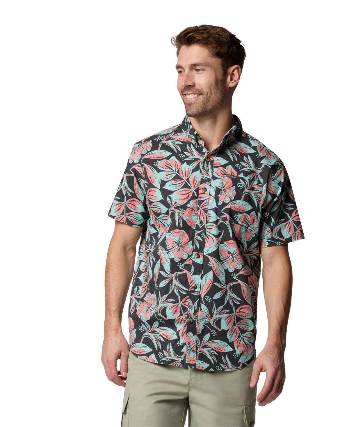 COLUMBIA MEN'S RAPID RIVERS PRINTED SHORT SLEEVE SHIRT 