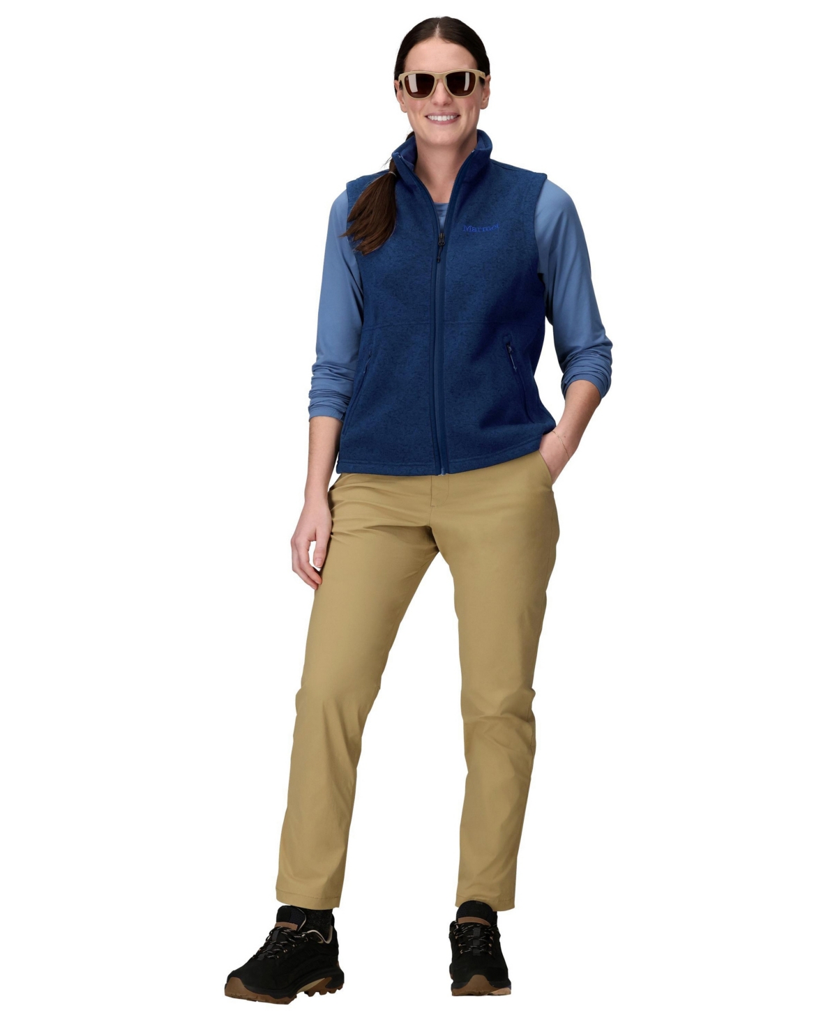 Marmot Women's Drop Lined Collar Vest In Blue