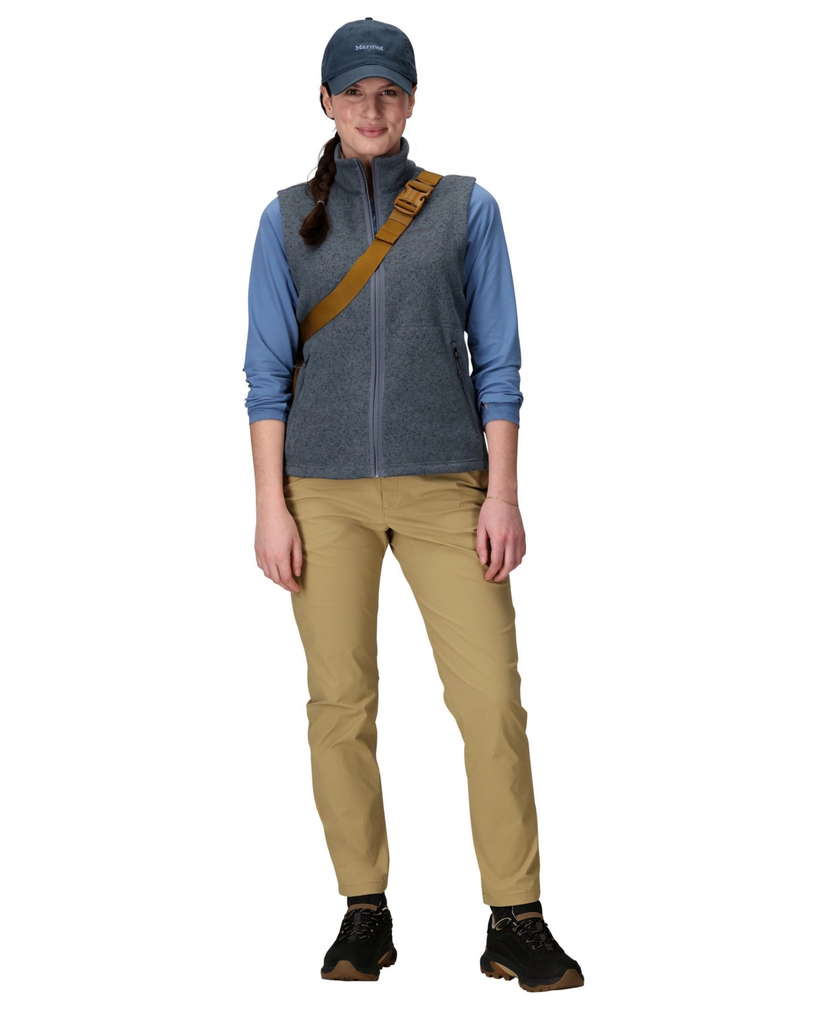 Marmot Women's Drop Lined Collar Vest In Steel Onyx Heather