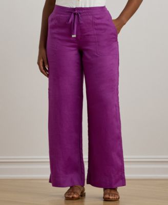 Lauren Ralph Lauren - Plus Size Linen Wide-Leg Pants