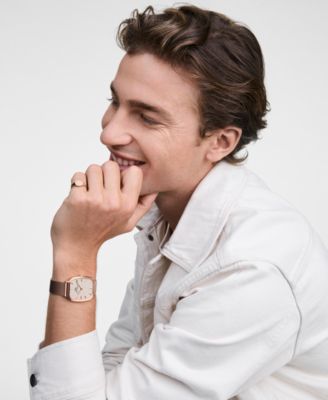 Men's Analog Rose Gold-Tone Stainless Steel Watch, 32mm