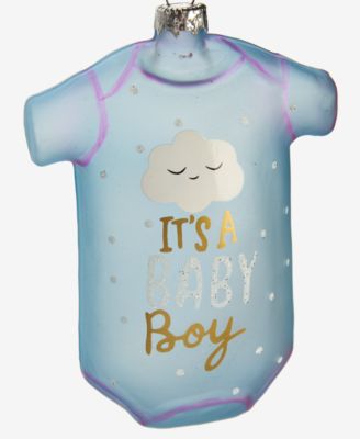 Baby's First Christmas Blue Bodysuit Ornament, Macy's Exclusive