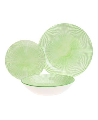 Laura Light Green 12 Pc. Dinnerware Set, Service for 4
