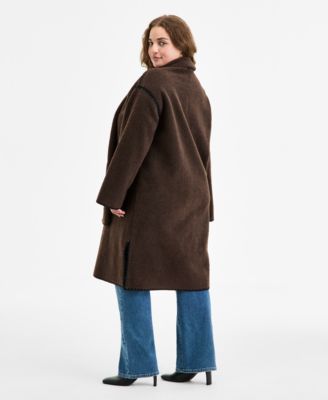 BCBGMAXAZRIA コート BCBGMAXAZRIA Women's Button-Front Edge-Stitch Scarf Coat