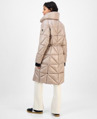 Women's Quilted Thumbhole-Cuff Puffer Coat