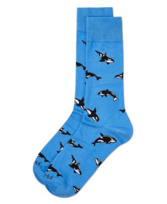 Men's Whales Rayon Crew Socks