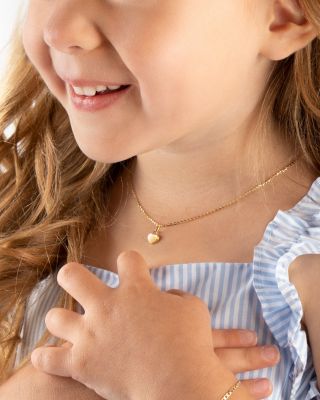 Girls Children's 14K Gold Modern Heart 12-14" Necklace