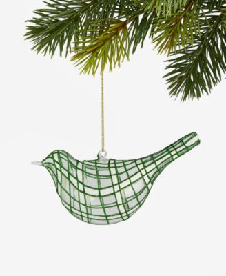 Enchanted Emerald Glittered Glass Bird Ornament, Macy's Exclusive