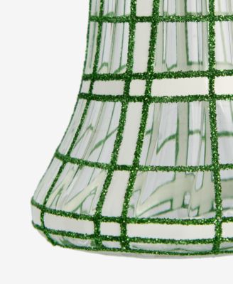 Enchanted Emerald Glittered Glass Bell Ornament, Macy's Exclusive