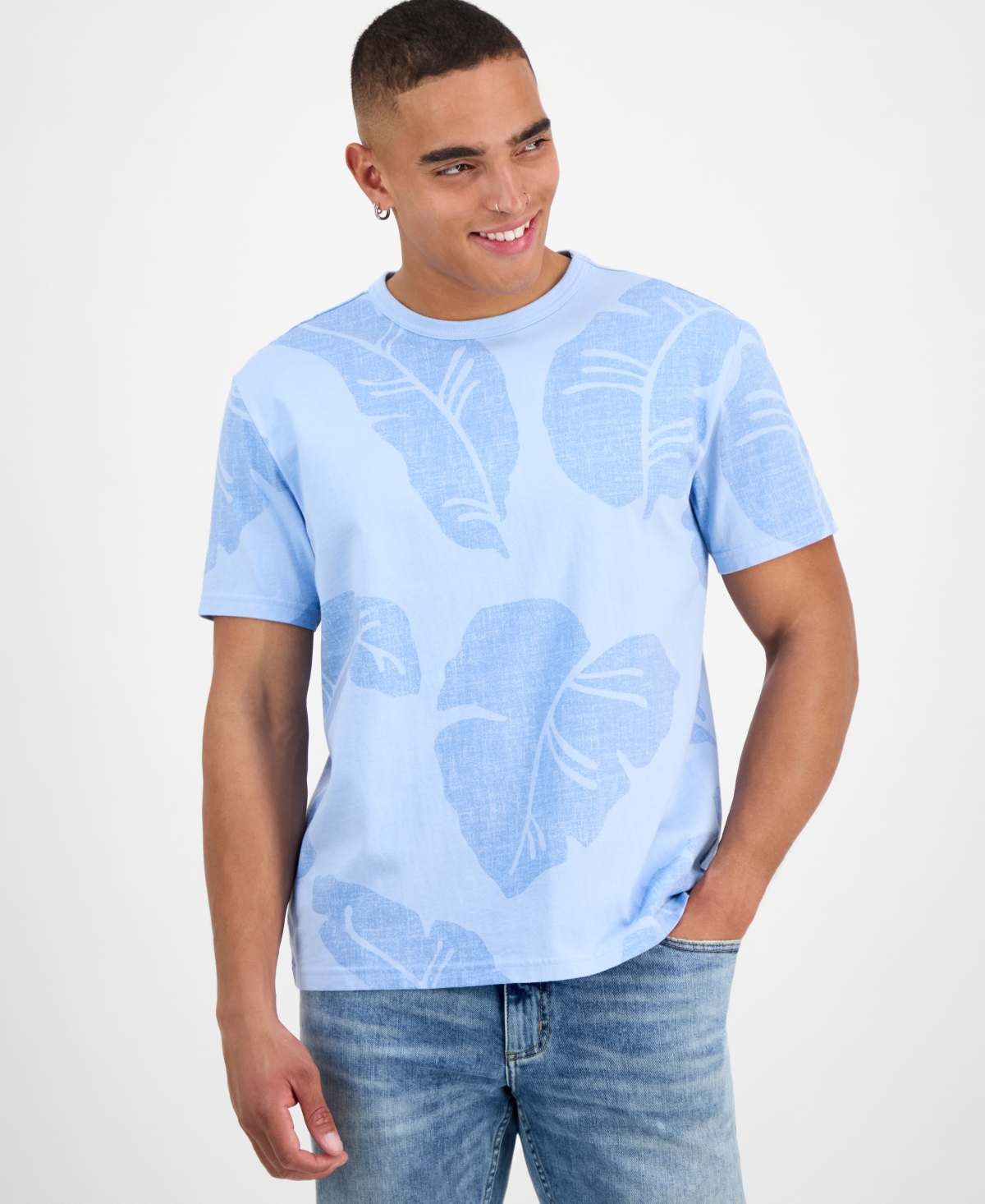 Men's Jungle Graphic T-Shirt, Exclusively at Macy's - Horizon Blue