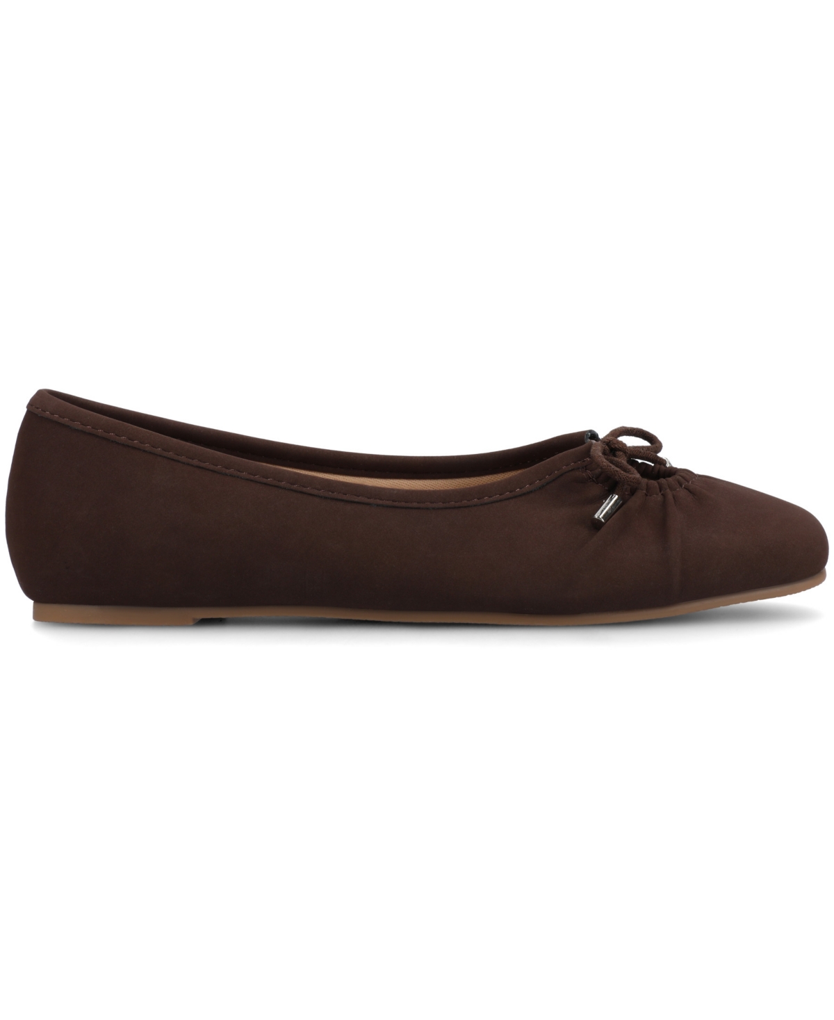 Journee Collection Women's Callee Ballet Bow Slip On Dress Flats In Brown