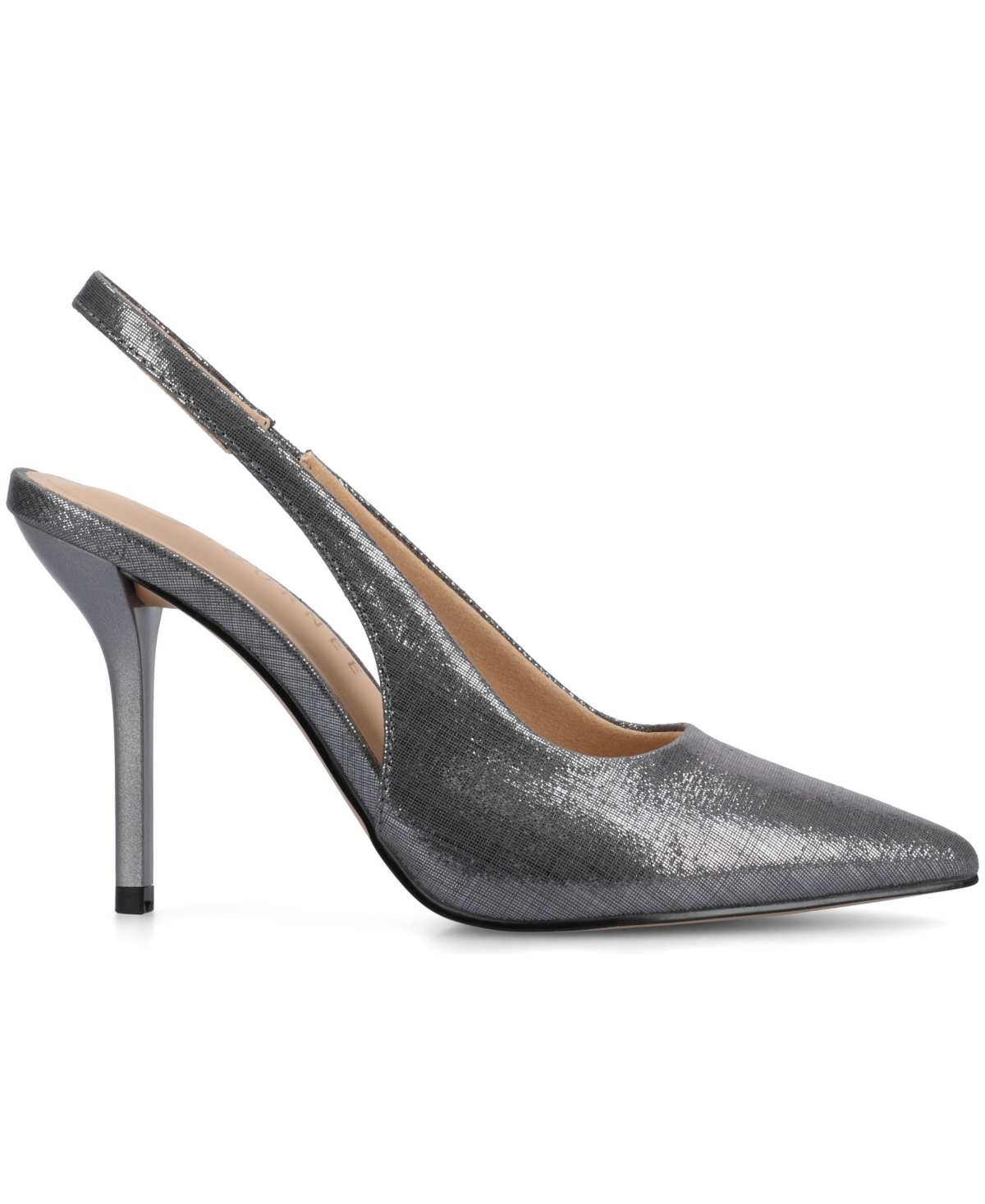 Journee Collection Women's Elenney Pointed Toe Slingback Pumps In Gray