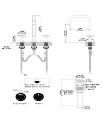 Industry Style 8 in. Widespread Double Handle High-Arc Bathroom Faucet Water-Saving With Drain Kit in Brushed Gold